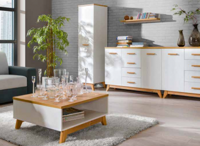 Wohnzimmer Set Beistelltisch TV Kommode Tisch Kommoden Wand